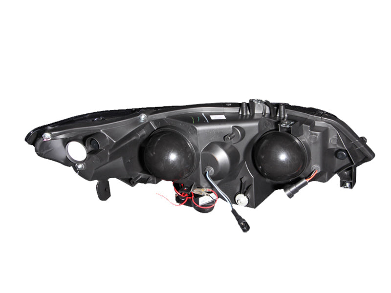 ANZO 2006-2011 Honda Civic Projector Headlights with Halo Chrome, showcasing clear lens and chrome housing design.