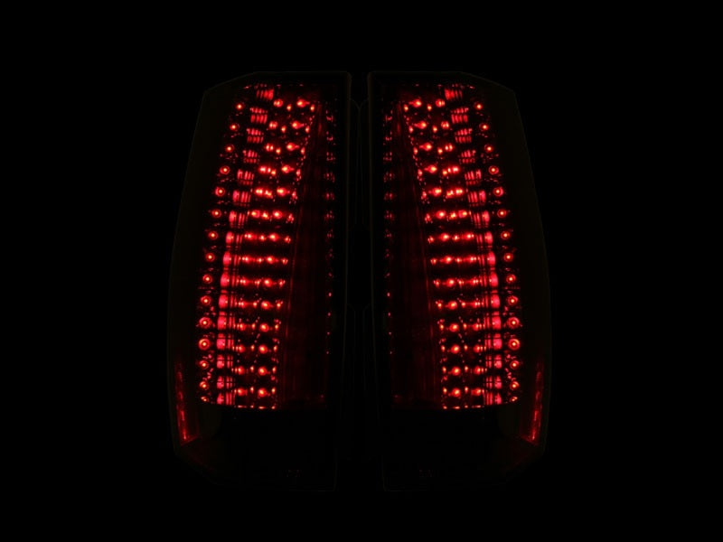 ANZO LED taillights for 2007-2011 Cadillac Escalade with chrome housing and clear lens.