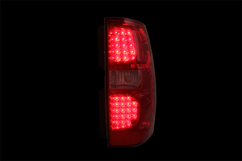 ANZO LED taillights for 2007-2013 Chevrolet Avalanche featuring a red and clear lens design.