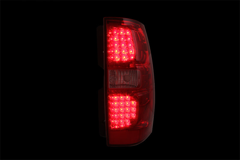 ANZO LED taillights for 2007-2013 Chevrolet Avalanche featuring a red and clear lens design.