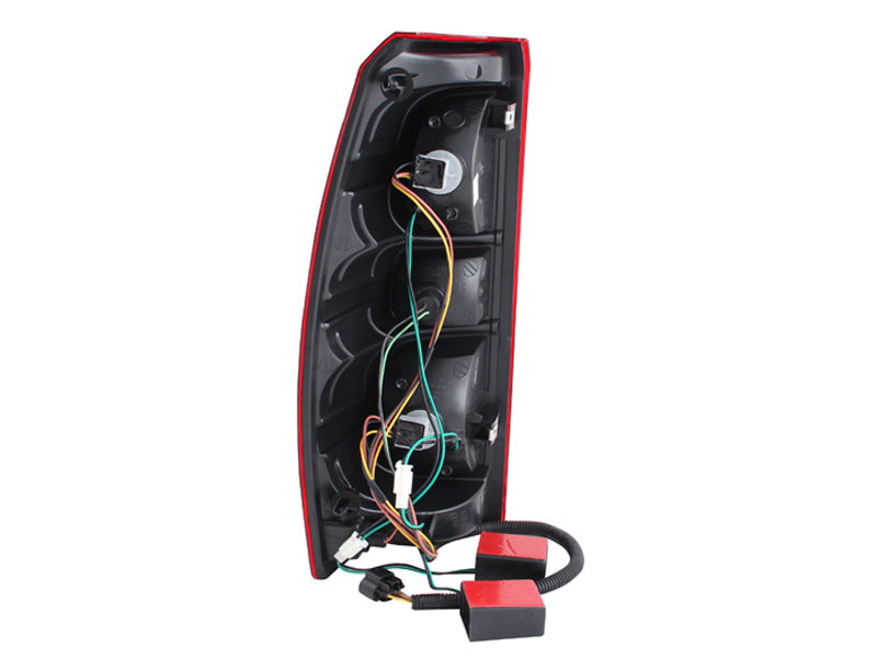 ANZO LED taillights for 2007-2013 Chevrolet Avalanche featuring a red and clear lens design.