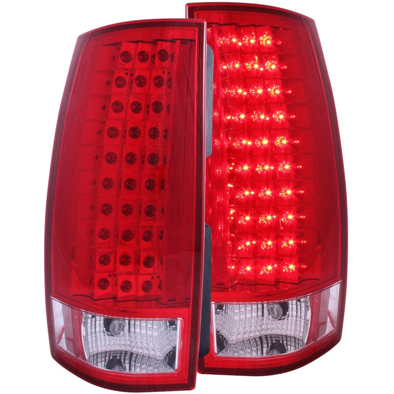 ANZO LED taillights for 2007-2014 Chevrolet Suburban, featuring a red and clear lens design for enhanced visibility.