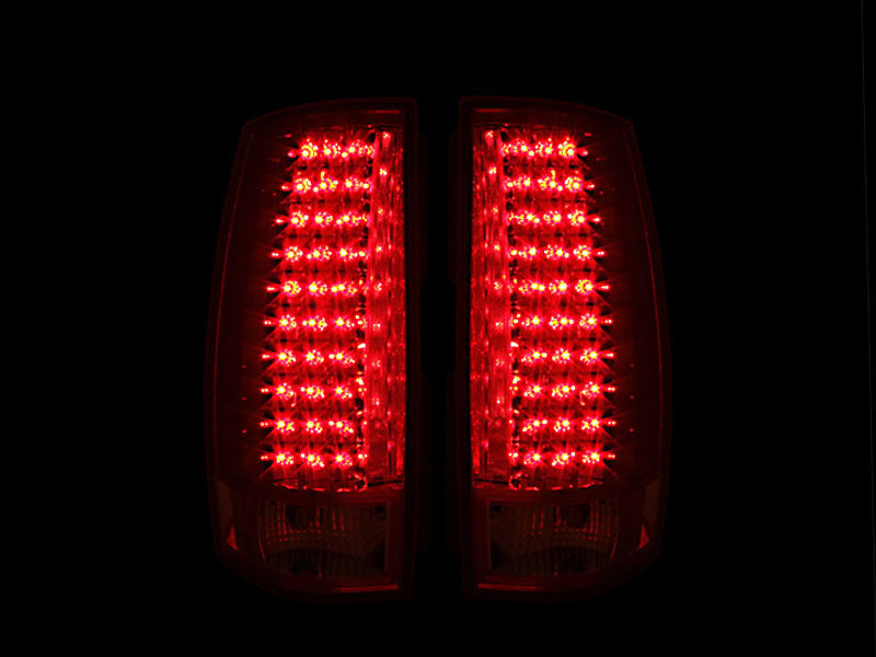 ANZO LED taillights for 2007-2014 Chevrolet Suburban, featuring a red and clear lens design for enhanced visibility.