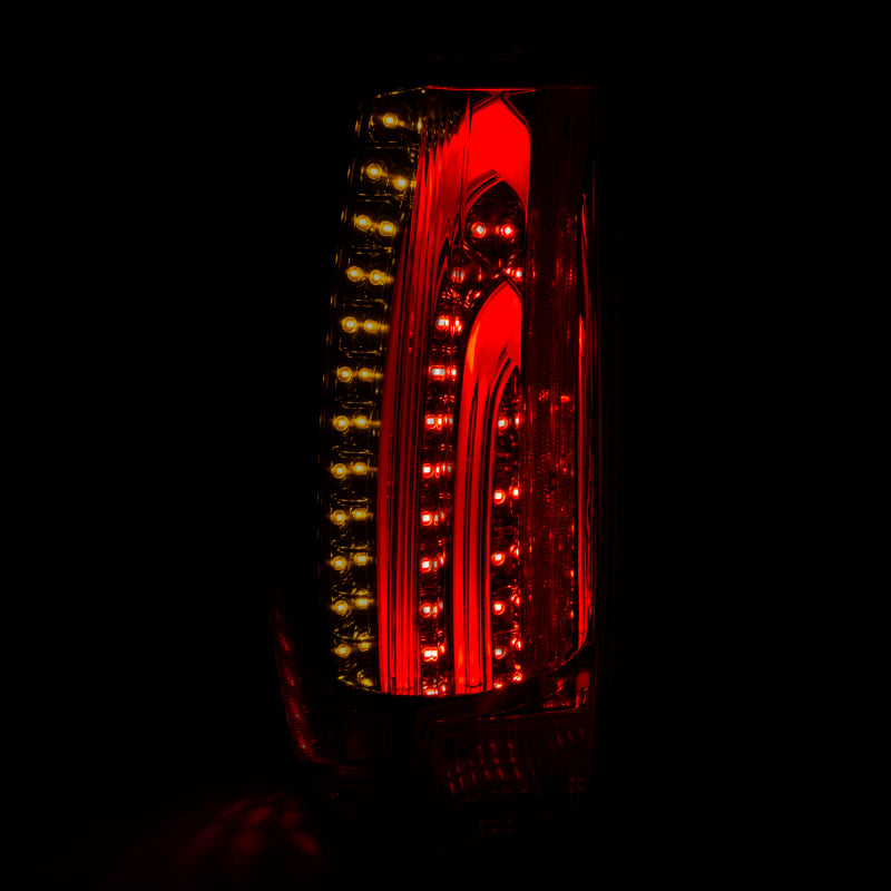 ANZO LED taillights for 2007-2014 Chevrolet Suburban with smoke lens, showcasing modern design and enhanced visibility.