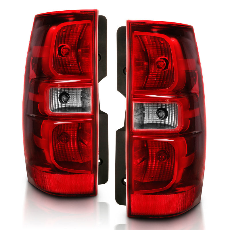 ANZO 2007-2014 Chevy Tahoe Taillight with red and clear lens, designed for OE replacement.