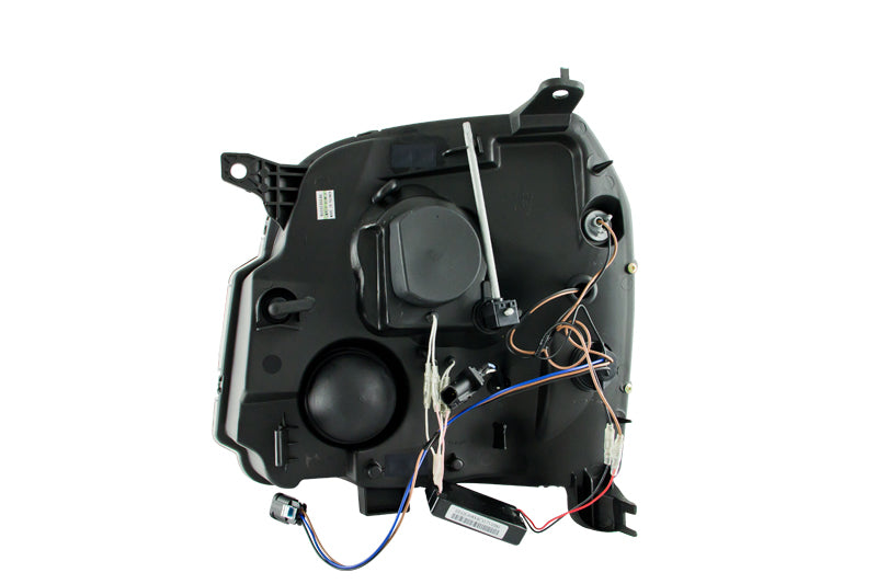 ANZO 2007-2014 GMC Yukon Projector Headlights with Halo Black, featuring clear lens and black housing for a modern look.