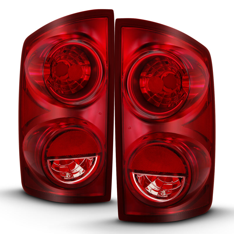 ANZO 2007-2009 Dodge Ram 1500 Tail Light Red Lens showcasing its sleek design and vibrant red color.