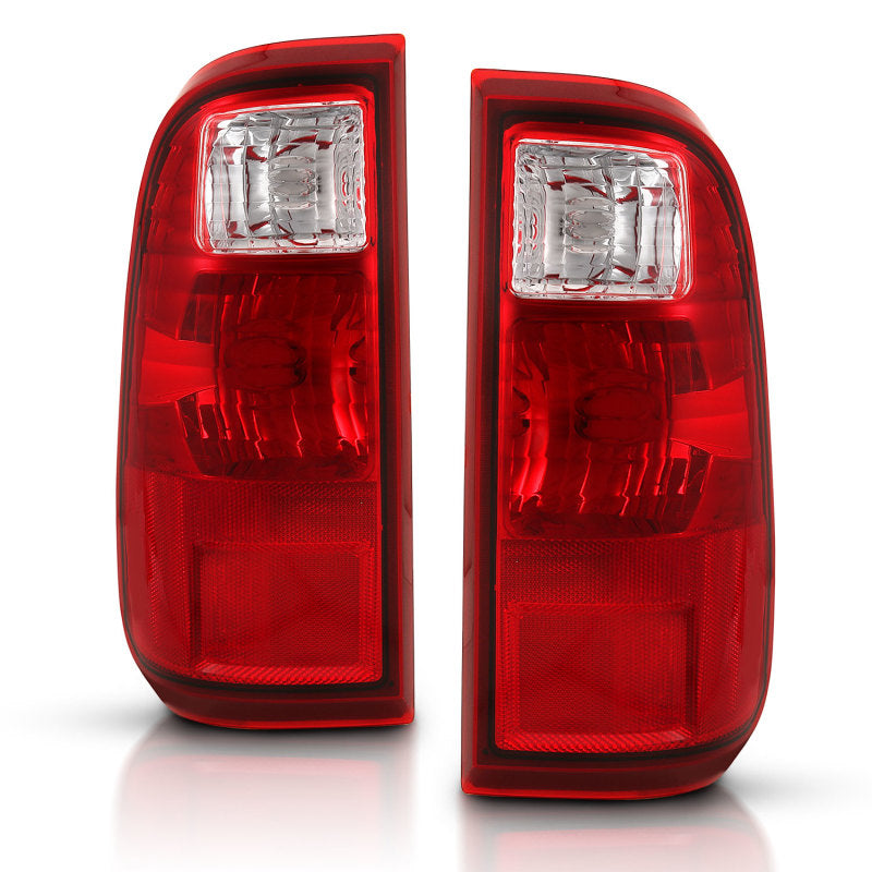 ANZO 2008-2016 Ford F-250 Taillight featuring a red and clear lens design, designed for OE replacement.