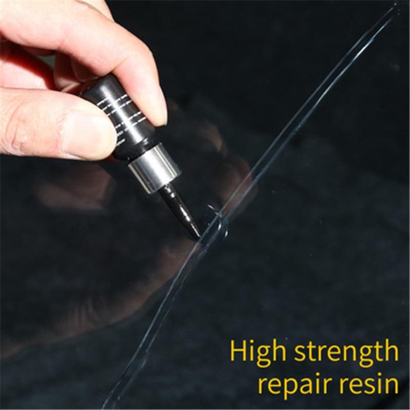 Auto Glass Windshield Repair Tool Set featuring 5 bottles of resin for effective windshield chip repair.