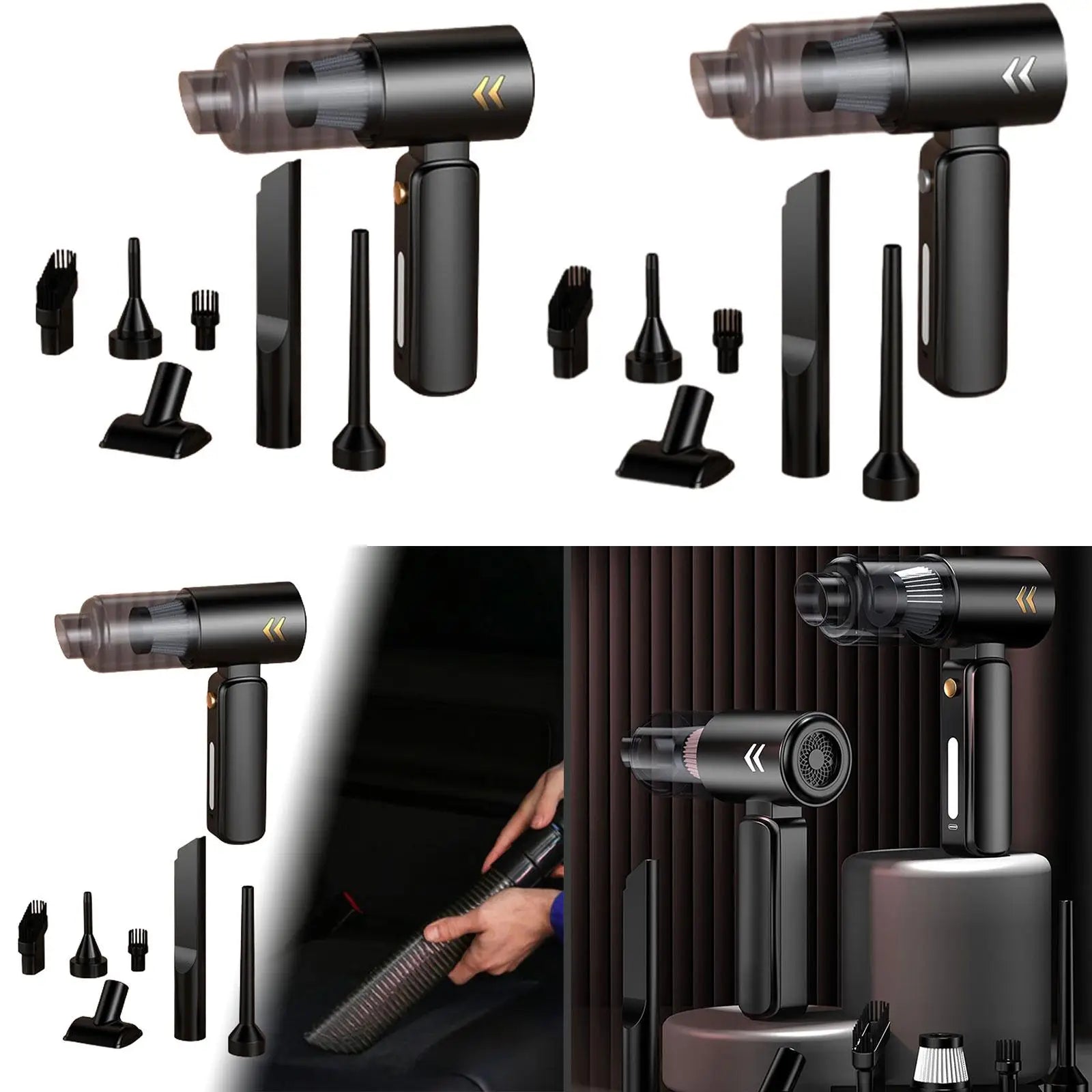 Lightweight handheld vacuum cleaner with powerful 8000PA suction, designed for home and car use.