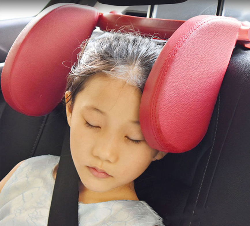 Car rear headrest sleeping artifact designed for children and adults, featuring leather exterior and high resilience cotton filling for comfort.