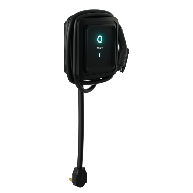 EVIQO Level 2 EV Charger with a 25-foot cable and NEMA 14-50 plug, designed for efficient electric vehicle charging.