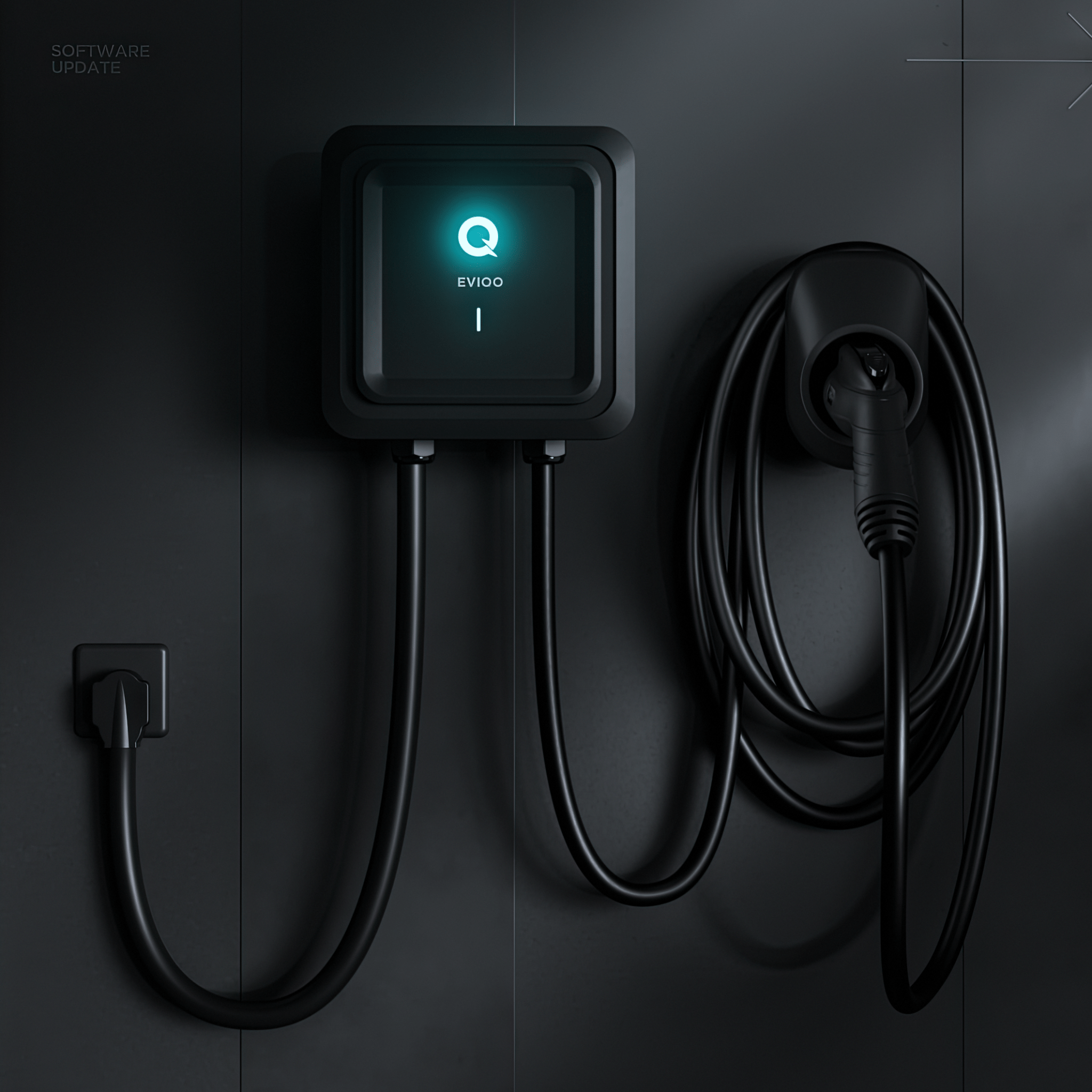 EVIQO Level 2 EV Charger with a 25-foot cable and NEMA 14-50 plug, designed for efficient electric vehicle charging.