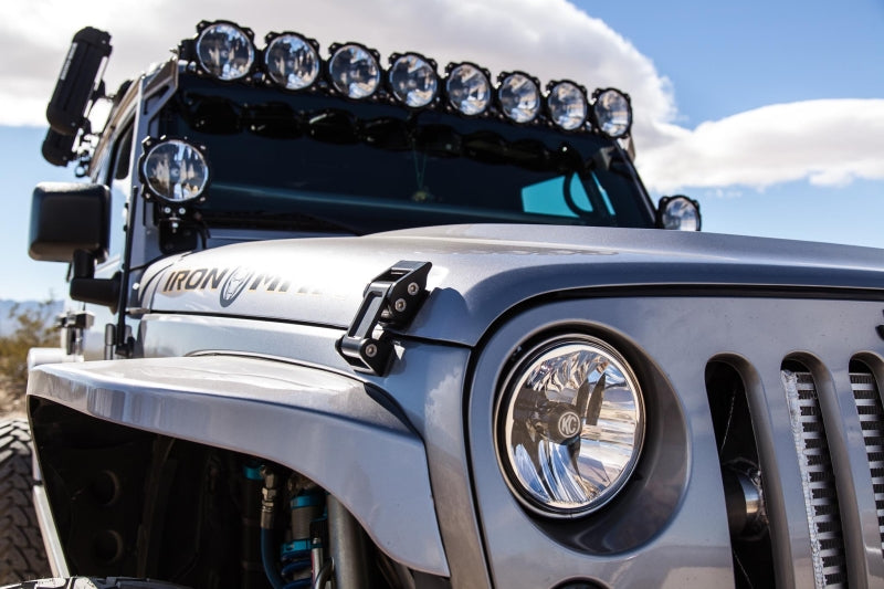 KC HiLiTES 7in. Gravity LED headlights for Jeep JK, featuring a durable design and advanced lighting technology.