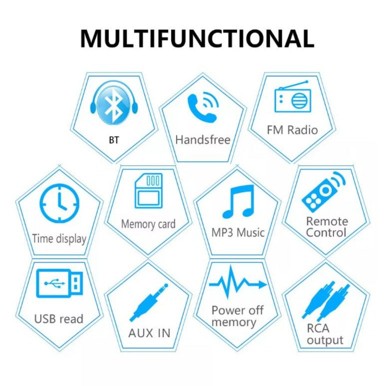 Lymal Audio LA-1044BT Car Media Player with Bluetooth, featuring USB and Aux inputs, sleek design, and user-friendly interface.