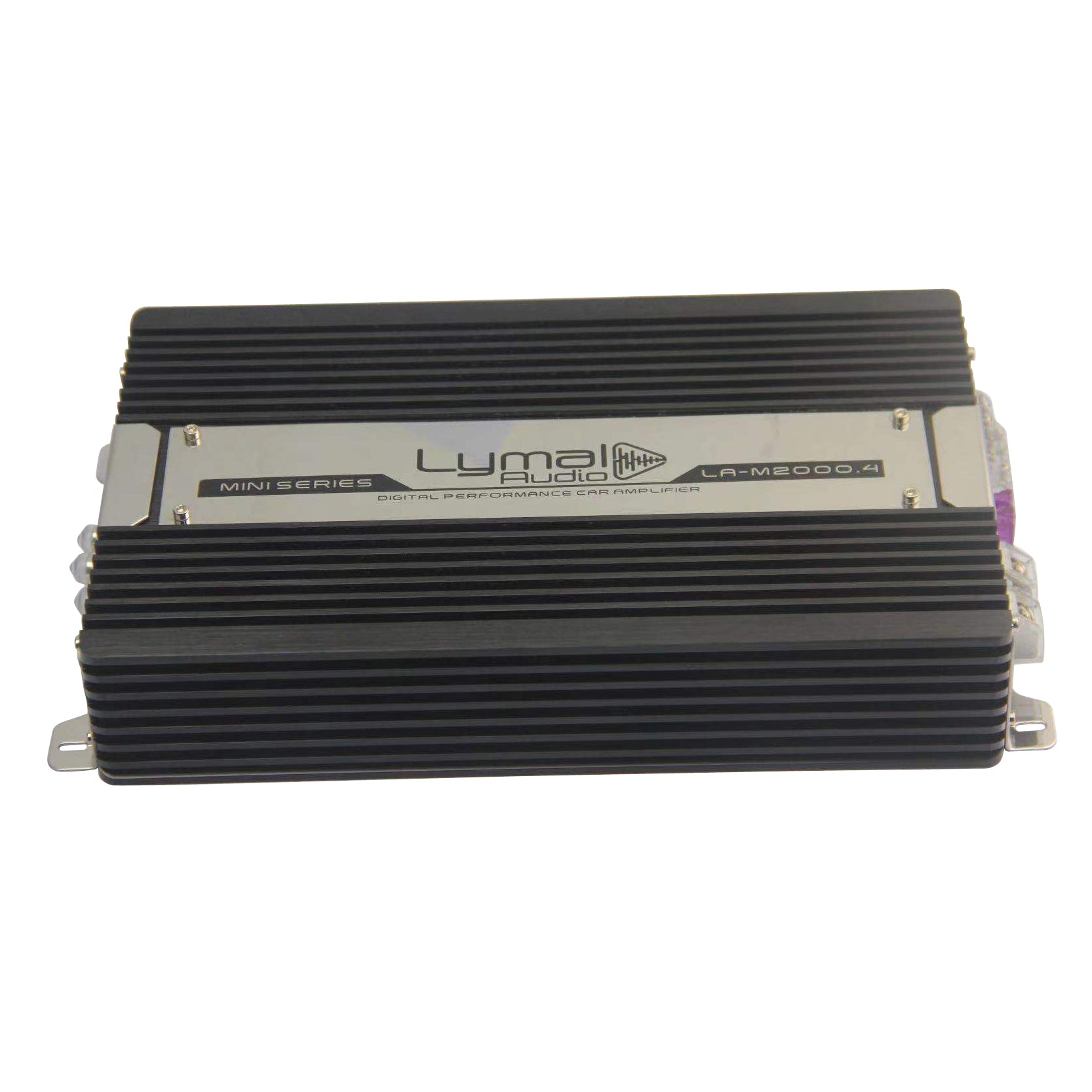 LA-M2000.4 2000 Watts 4 Channel Car Amplifier with sleek design and detailed specifications.