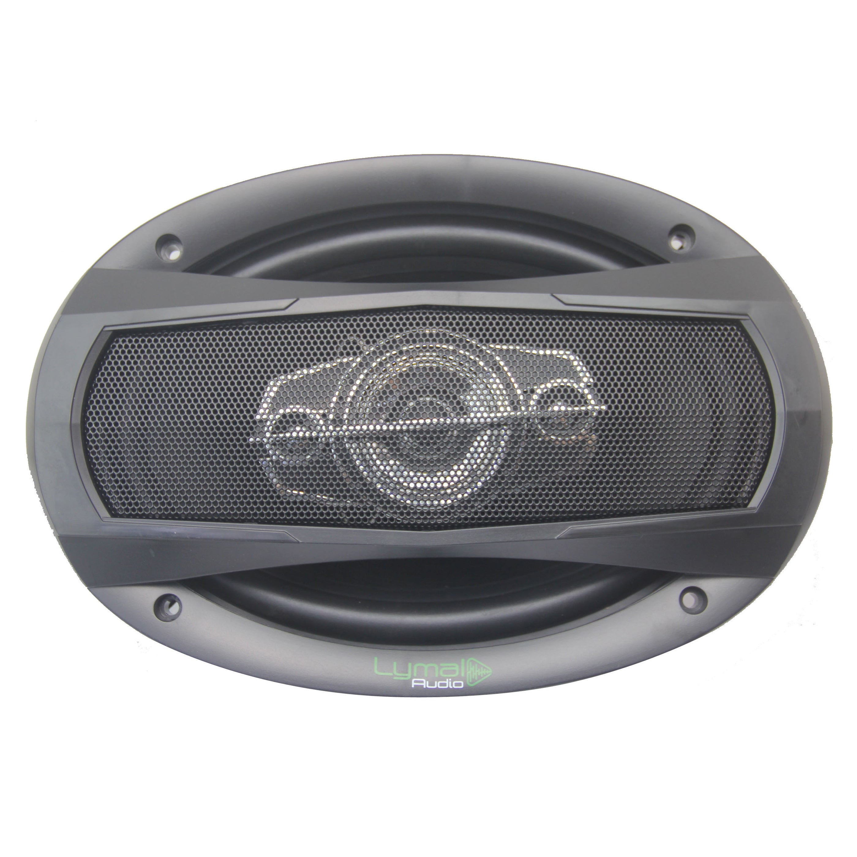 LT-CX69 6 x 9 inch 4-way coaxial speakers with a sleek design, showcasing the injection cone and tweeter components.