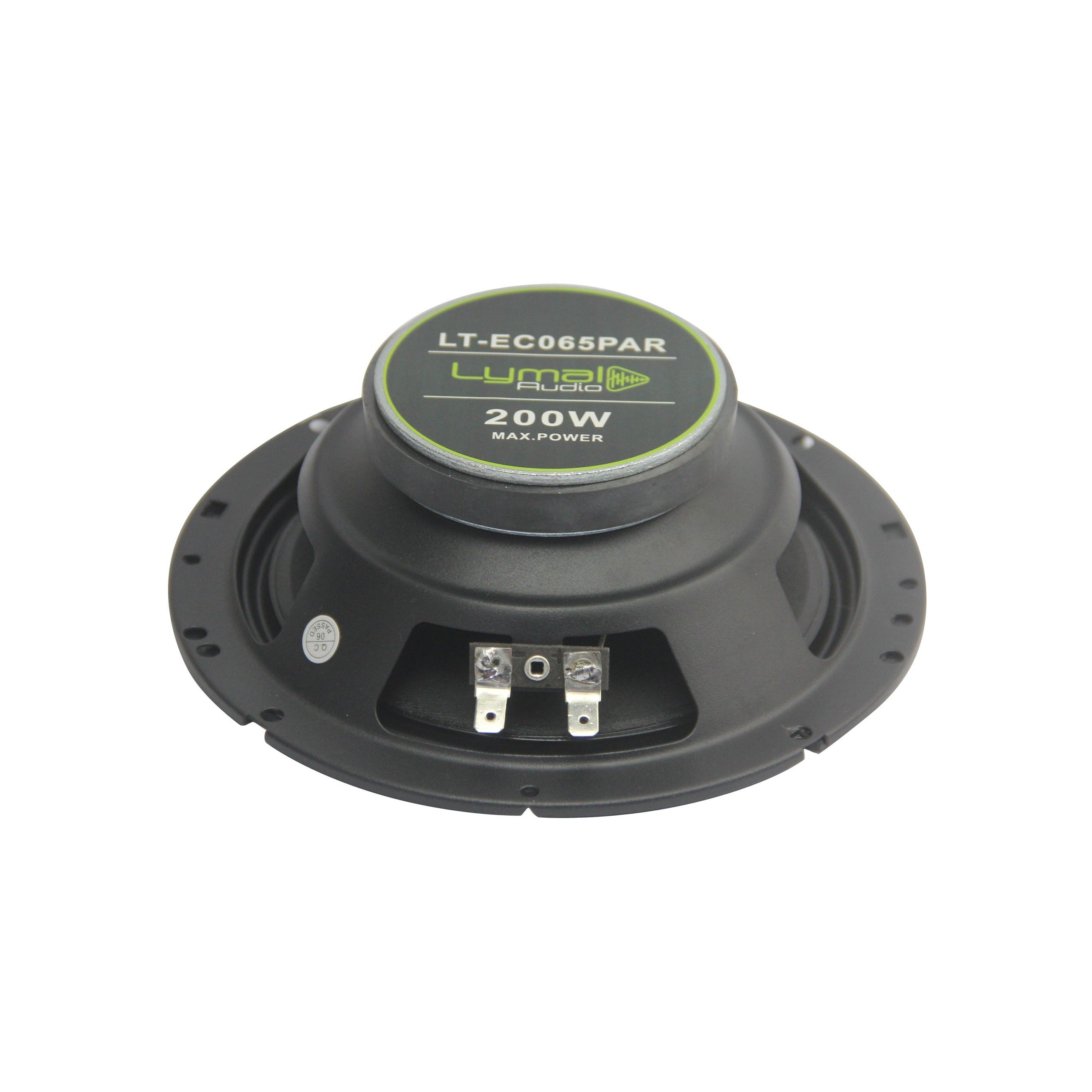 LT-ECO65PAR 6.5-inch mid car audio speakers with bullet design, showcasing robust construction and sleek appearance.