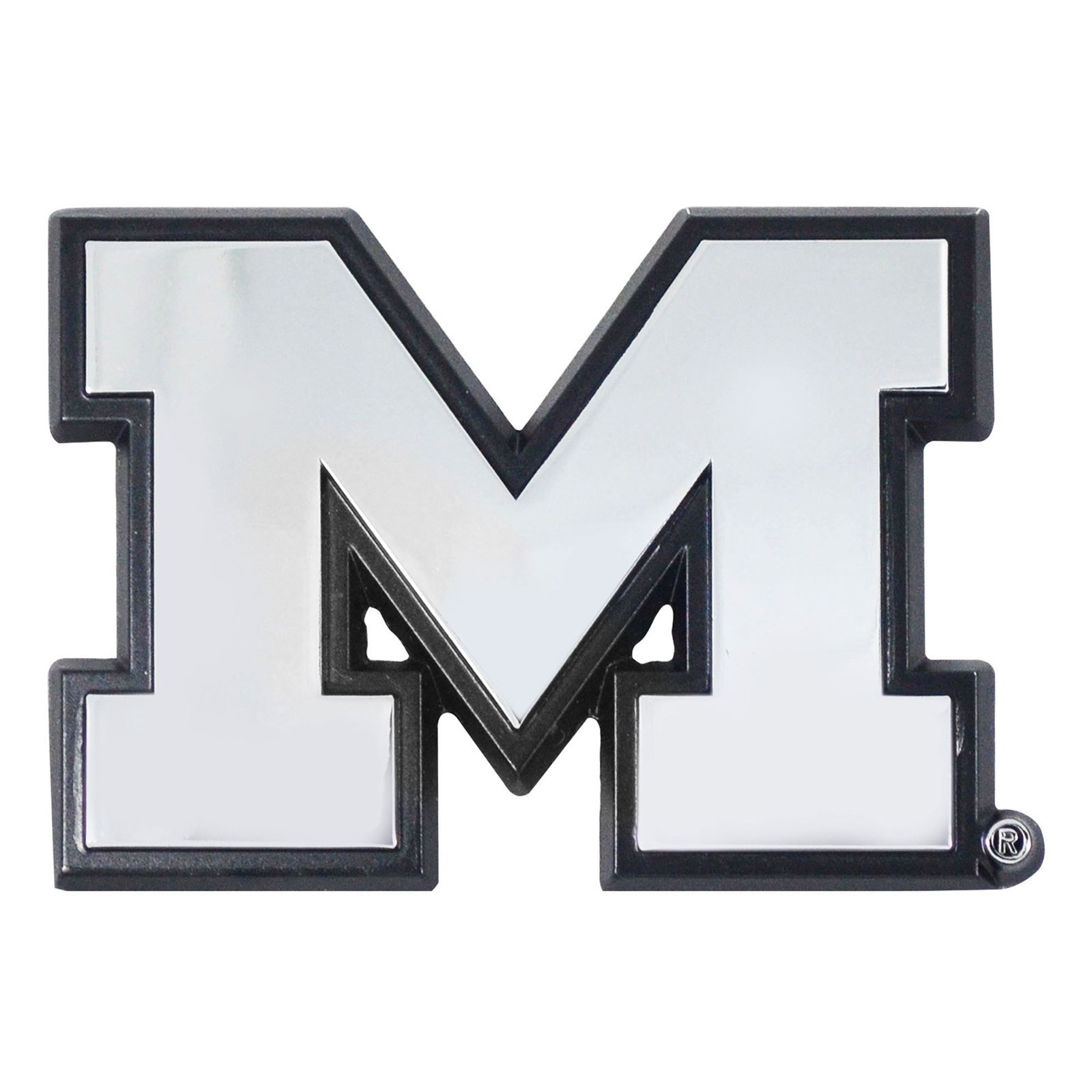 NCAA Chrome Team Logo Emblem featuring a 3D molded design in vibrant team colors, perfect for vehicles and personal items.