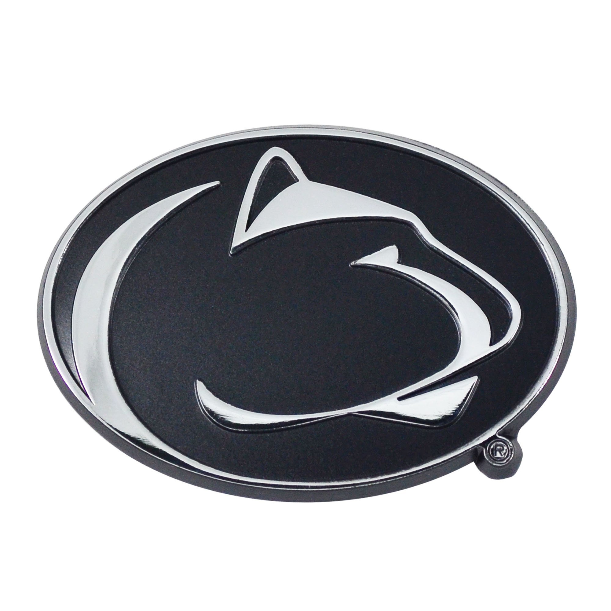NCAA Chrome Team Logo Emblem featuring a 3D molded design in vibrant team colors, perfect for vehicles and personal items.