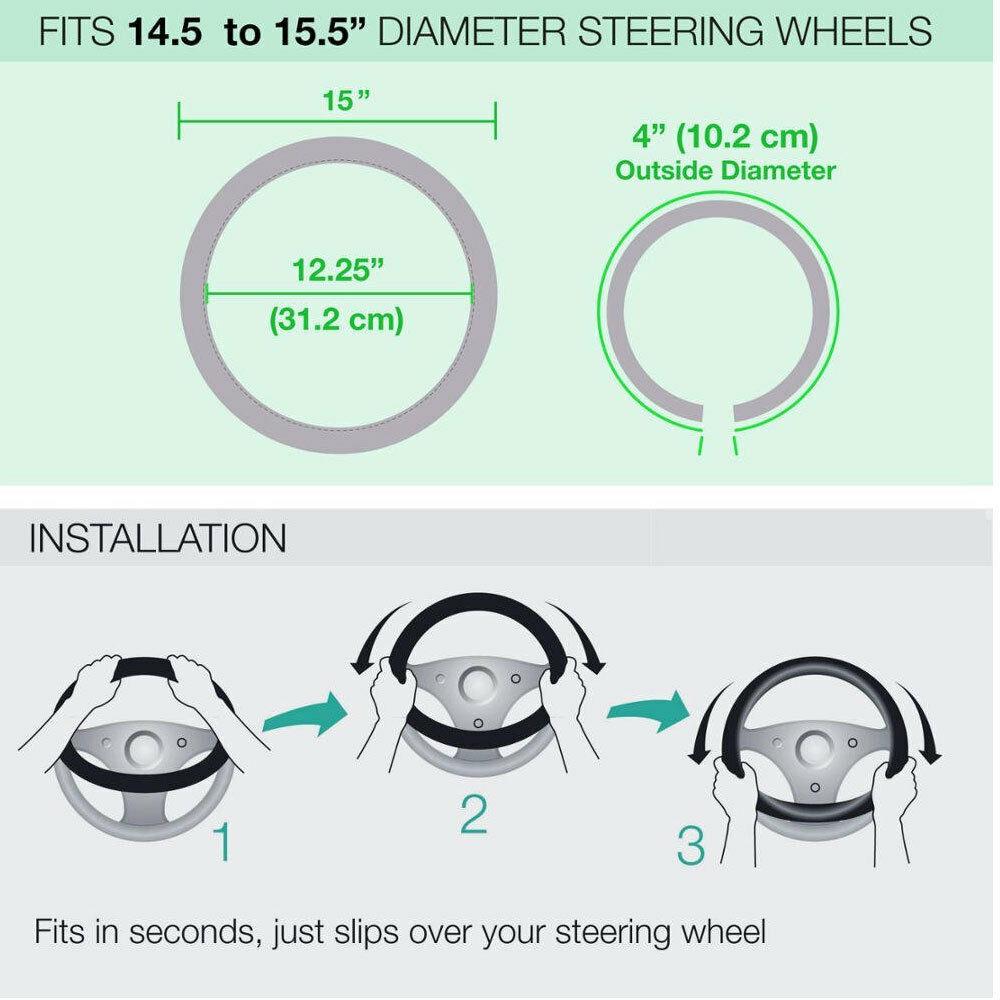 New Dodge Ram Elite Series Synthetic Leather Steering Wheel cover featuring unique designs and a luxurious finish, designed for comfort and durability.