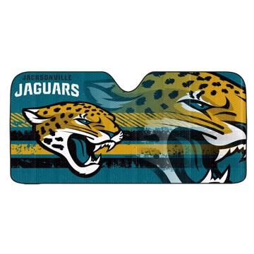 NFL Universal Automobile Sunshade featuring vibrant team colors, blocking sunlight and UV rays, designed to fit most vehicles.