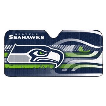 NFL Universal Automobile Sunshade featuring vibrant team colors, blocking sunlight and UV rays, designed to fit most vehicles.