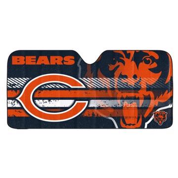 NFL Universal Automobile Sunshade featuring vibrant team colors, blocking sunlight and UV rays, designed to fit most vehicles.