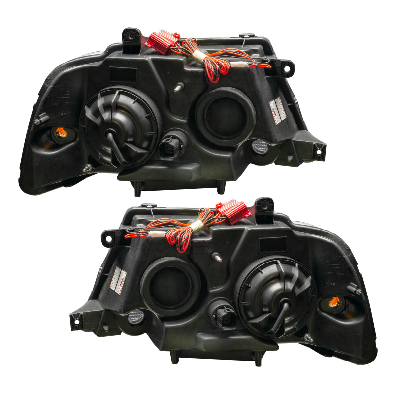 Oracle 03-06 Lincoln Navigator SMD headlights with ColorSHIFT technology, featuring Chrome and Black housing options.