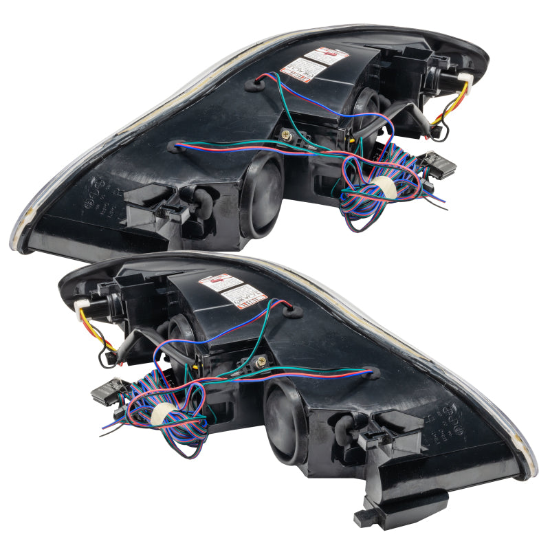 Oracle 00-05 Chevrolet Monte Carlo SMD headlights with ColorSHIFT technology, showcasing Chrome and Black housing options.