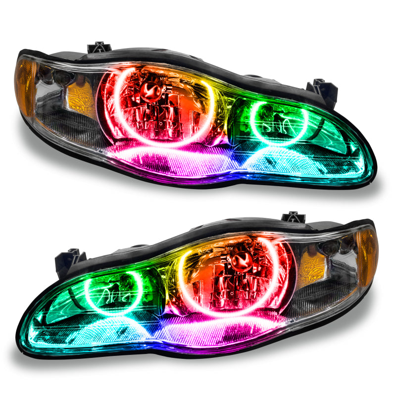 Oracle 00-05 Chevrolet Monte Carlo SMD headlights with ColorSHIFT technology, showcasing Chrome and Black housing options.