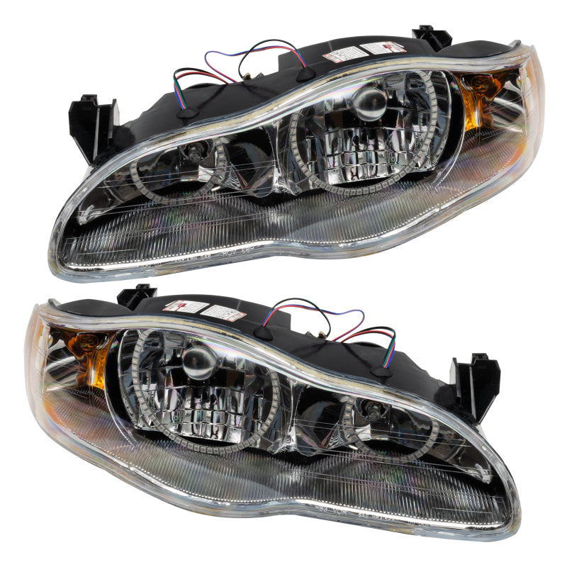 Oracle 00-05 Chevrolet Monte Carlo SMD headlights with ColorSHIFT technology, showcasing chrome and black housing options.
