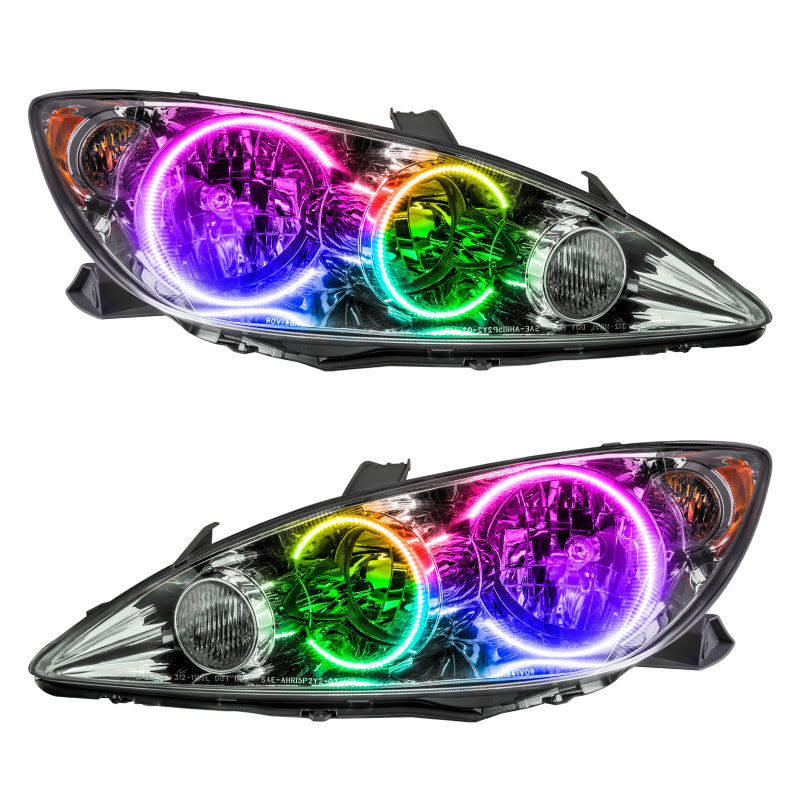 Oracle 05-06 Toyota Camry SMD headlights with ColorSHIFT technology and 2.0 controller, featuring chrome and black housing options.