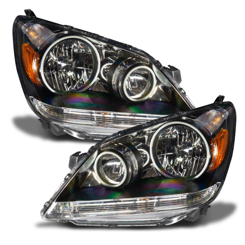 Oracle 05-07 Honda Odyssey SMD headlights with ColorSHIFT and 2.0 controller, showcasing Chrome and Black housing options.