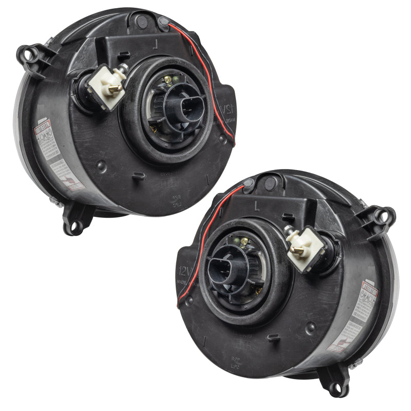 Oracle 05-07 Jeep Liberty SMD Headlights with white halo rings, showcasing chrome and black housing options.