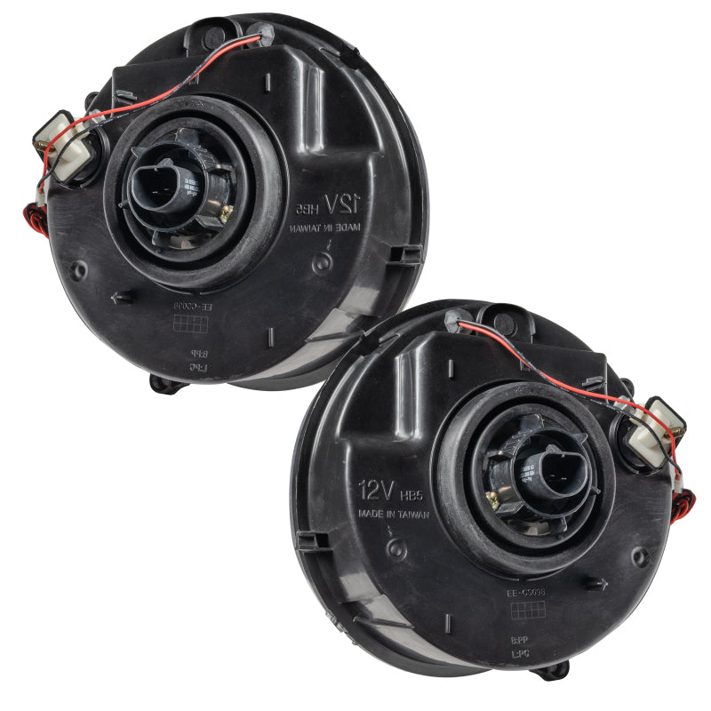 Oracle 05-07 Jeep Liberty SMD Headlights with white halo rings, showcasing chrome and black housing options.