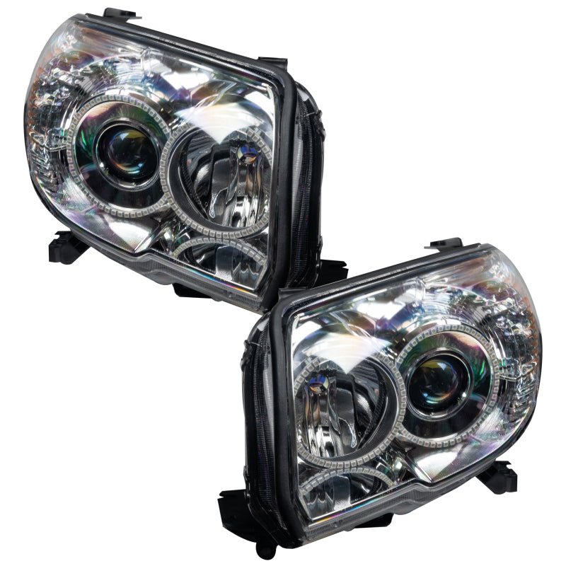 Oracle 06-09 Toyota 4-Runner SMD headlights with ColorSHIFT technology and simple controller, showcasing chrome and black housing options.