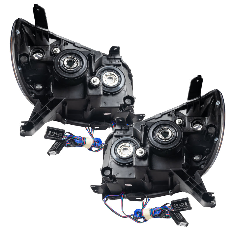 Oracle 06-09 Toyota 4-Runner SMD headlights with halo rings in Chrome and Black housing options.