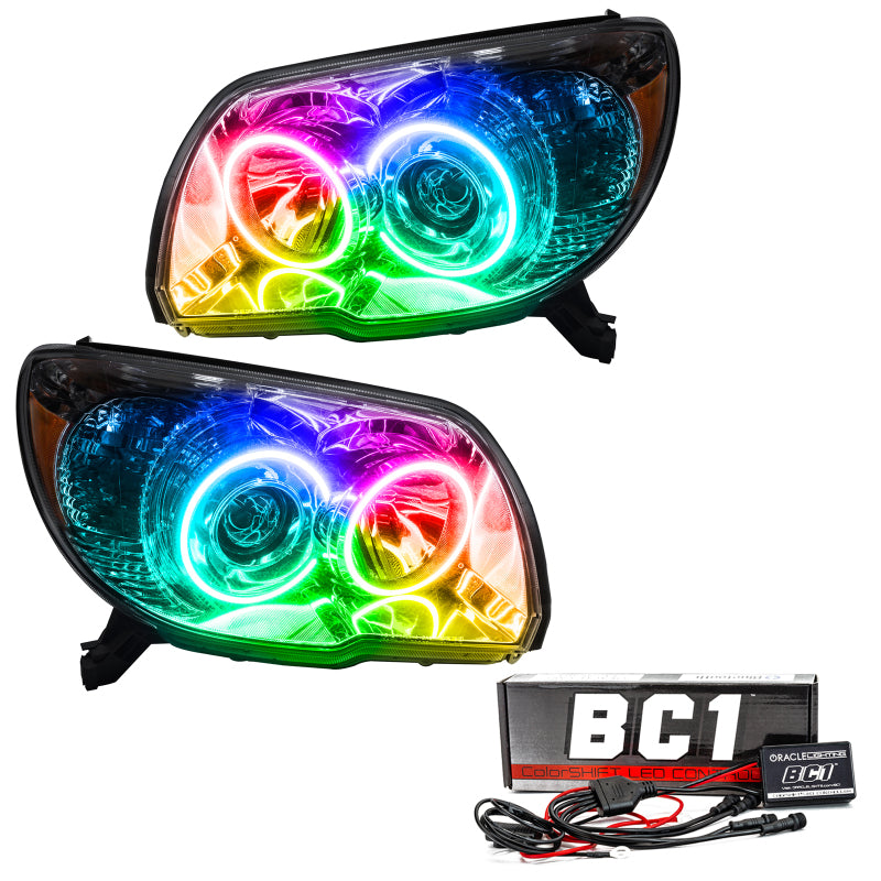 Oracle 06-09 Toyota 4-Runner Sport SMD HL ColorSHIFT headlights showcasing vibrant LED colors and sleek design.
