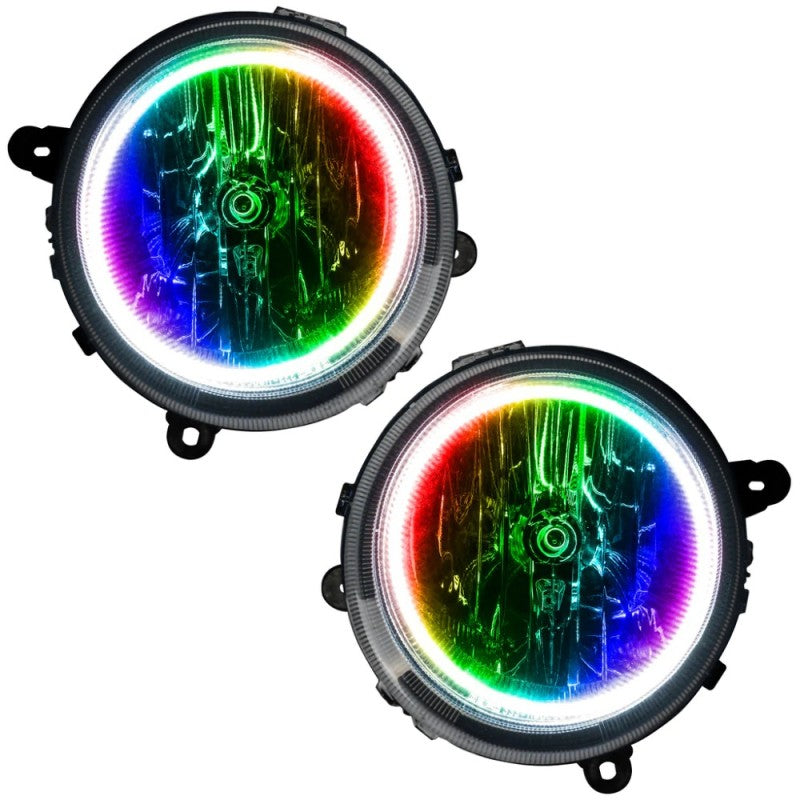 Oracle ColorSHIFT SMD headlights for 2007-2010 Jeep Compass with BC1 controller, showcasing customizable lighting options.