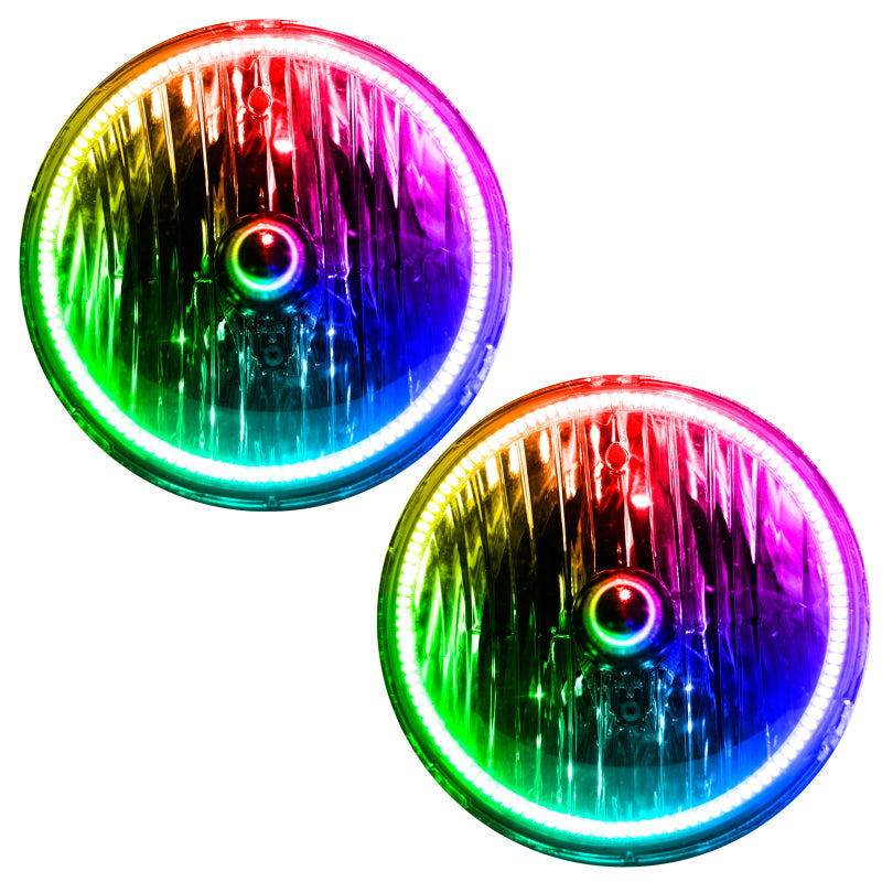 Oracle 07-16 Jeep Wrangler JK SMD HL with ColorSHIFT halo rings and 2.0 controller, showcasing Chrome and Black housing options.