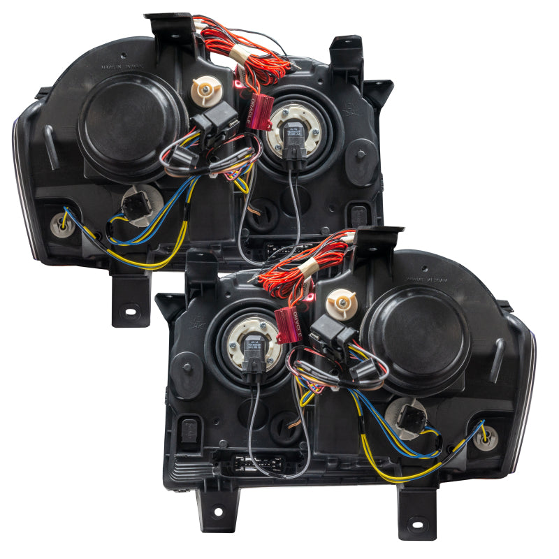 Oracle 08-10 Jeep Grand Cherokee SMD headlights with HID and ColorSHIFT technology, featuring Chrome and Black housing options.