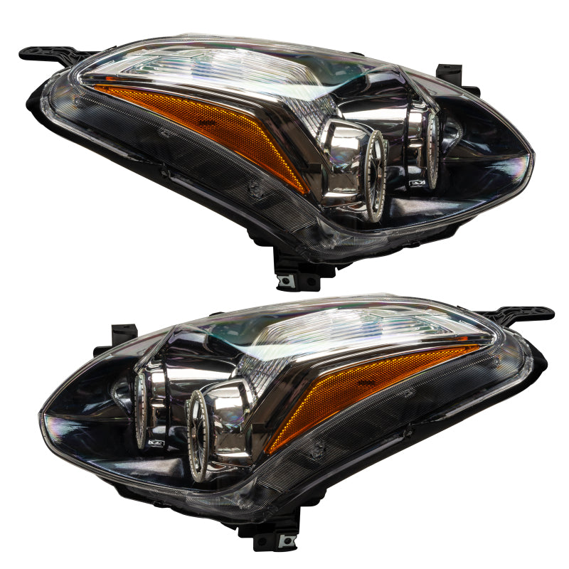 Oracle 10-12 Nissan Altima Coupe SMD headlights with ColorSHIFT technology, showcasing chrome and black housing options.