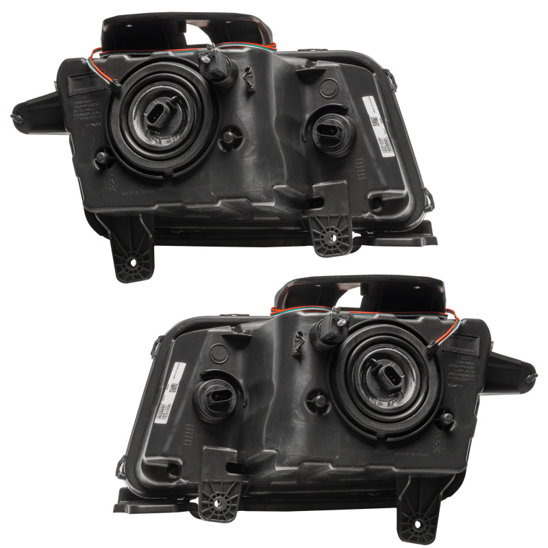 Oracle 10-13 Chevrolet Camaro SMD headlights with ColorSHIFT halos, showcasing chrome and black housing options.