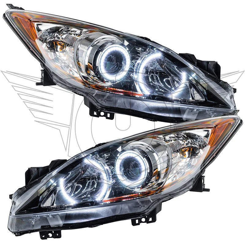 Oracle 10-13 Mazda 3 SMD HL Halogen headlights with ColorSHIFT technology and BC1 controller, showcasing vibrant color options.