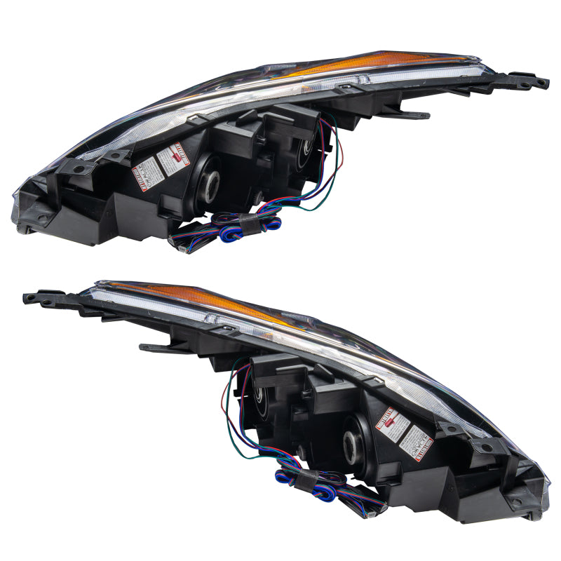 Oracle 10-13 Mazda 3 SMD HL Halogen headlights with halo rings in Chrome and Black housing options.