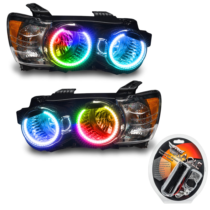 Oracle 12-15 Chevrolet Sonic Pre-Assembled SMD Headlights with ColorSHIFT technology, showcasing Chrome and Black housing options.