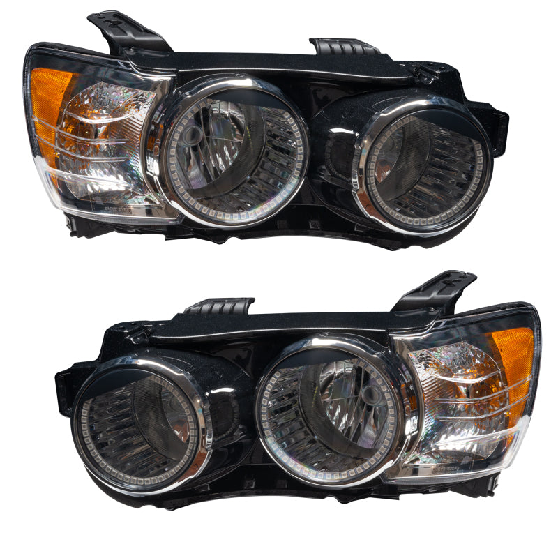 Oracle 12-15 Chevrolet Sonic Pre-Assembled SMD Headlights with ColorSHIFT technology, featuring Chrome and Black housing options.