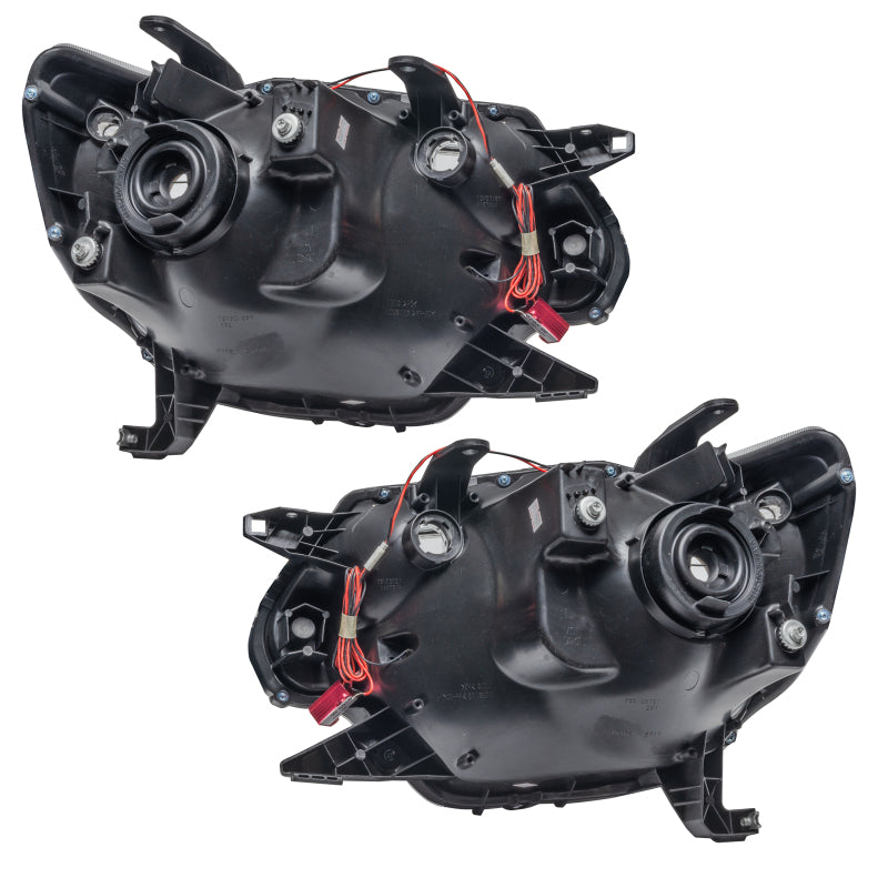 Oracle 12-15 Toyota Tacoma SMD headlights with ColorSHIFT feature and simple controller, showcasing Chrome and Black housing options.