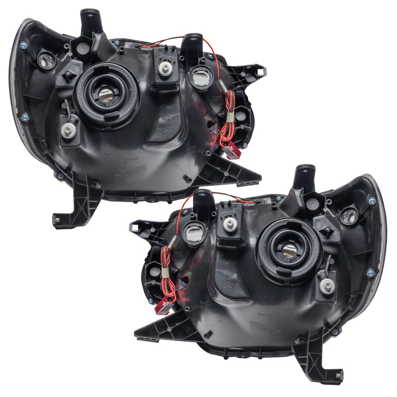 Oracle 12-15 Toyota Tacoma SMD headlights with ColorSHIFT feature and simple controller, showcasing Chrome and Black housing options.